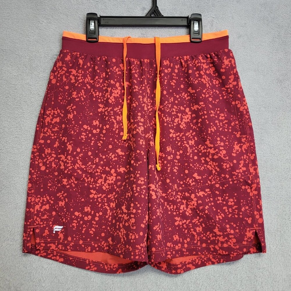 Fabletics Shorts Mens Small Orange Spritz The Fundamental II Short Unlined 7"